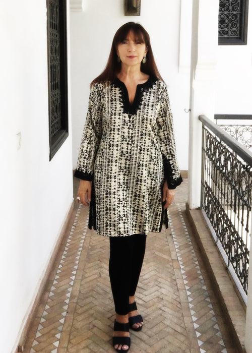 Evening Short Cocktail Dress, Black Sequin With Hand Embroidery – Atelier M  Marrakech